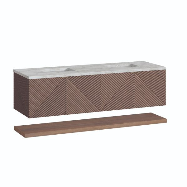 James Martin D200-V72-CSN-3VSL 72" Vanity Chestnut w/ 3 CM Victorian Silver Top
