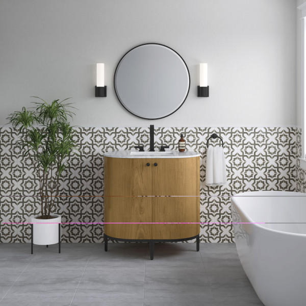 James Martin D300-V36-RSO-CAR Bellamy 36" Single Vanity, Rustic Oak w/ Carrara M