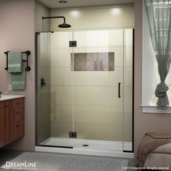 DreamLine D3230672L Unidoor-X 53 - 53 1/2 in. W x 72 in. H Hinged Shower Door