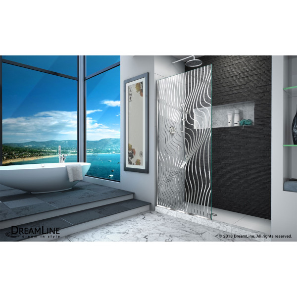 DreamLine D3234721M11-08 Polished Stainless Steel One Panel Shower Screen