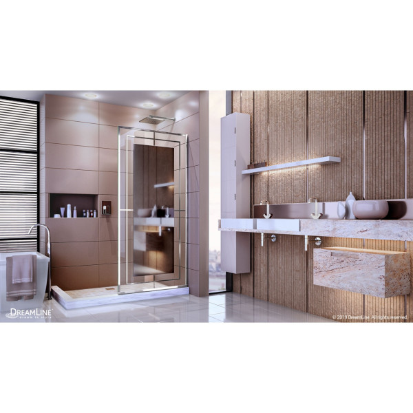 DreamLine D3234721M12-08 Polished Stainless Steel Frameless Shower Screen