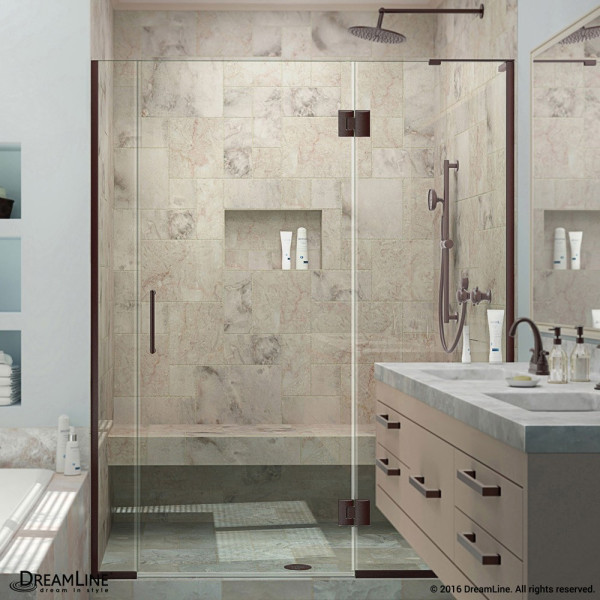 DreamLine D32506572R Unidoor-X 55 1/2 -56" Hinged Shower Door Right-wall Bracket