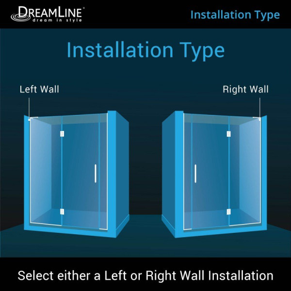 DreamLine D3261472L Unidoor-X 64 - 64 1/2 in. W Shower Door Left-wall Bracket