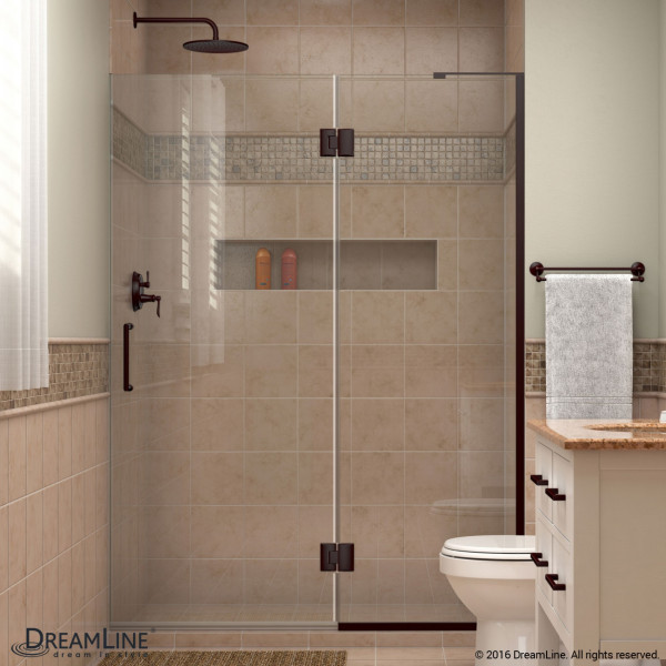 DreamLine D32972R Unidoor-X 53 in. W Hinged Shower Door With Right-wall Bracket