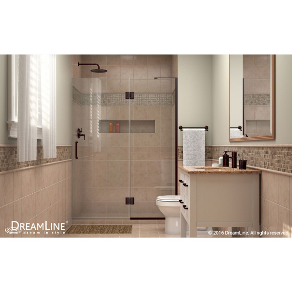 DreamLine D32972R Unidoor-X 53 in. W Hinged Shower Door With Right-wall Bracket