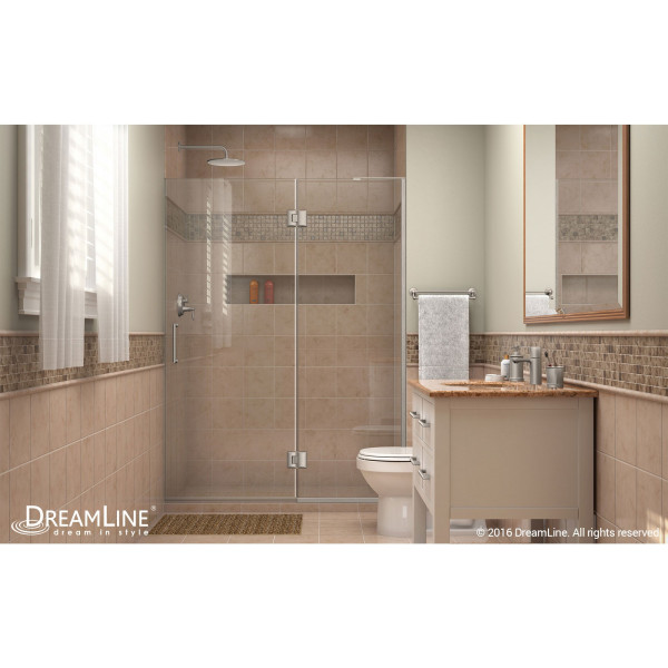DreamLine D33072R Unidoor-X 54 in. W Hinged Shower Door With Right-wall Bracket