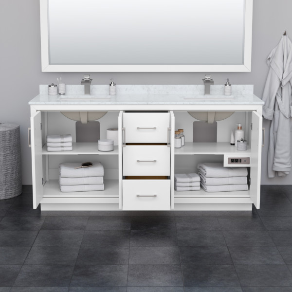 Wyndham WCF111172D..WCUNSM70 Icon 72 Inch Double Bathroom Vanity