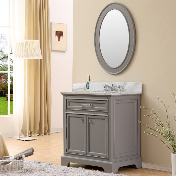 Water Creation Derby 30GF 30" Grey Single Sink Bathroom Vanity with Faucet