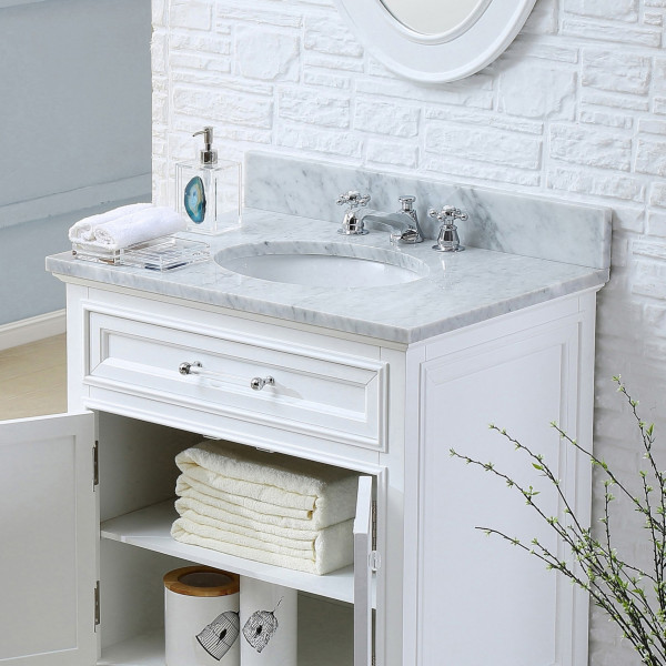 Water Creation Derby 30WB 30" Single Sink Bath Vanity With Matching Mirror