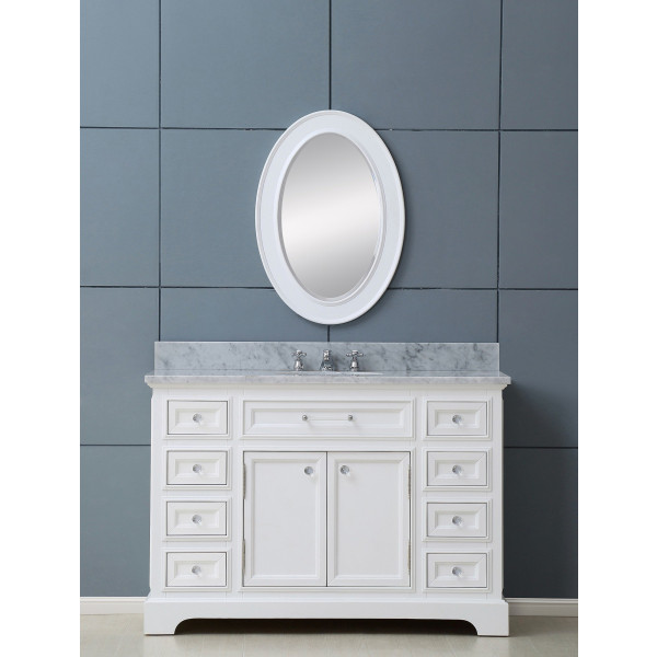 Water Creation Derby 48W 48" Solid White Single Sink Bathroom Vanity