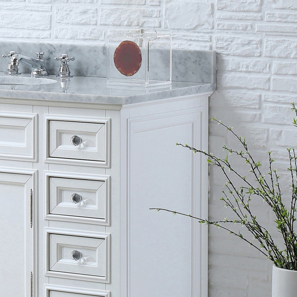 Water Creation Derby 48W 48" Solid White Single Sink Bathroom Vanity