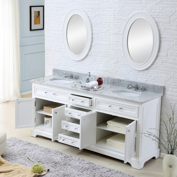 Water Creation Derby 60WBF 60" Double Vanity With Mirrors And Faucets