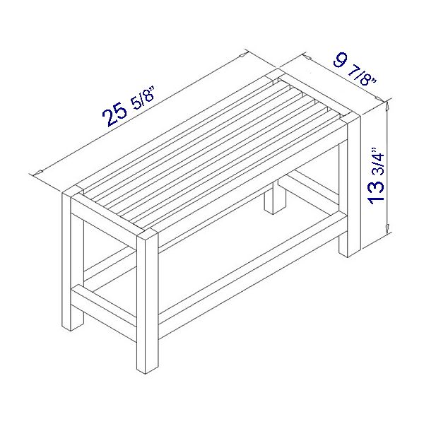 ALFI brand AB4401 26'' Cedar Wood Bench for your Wooden Tub