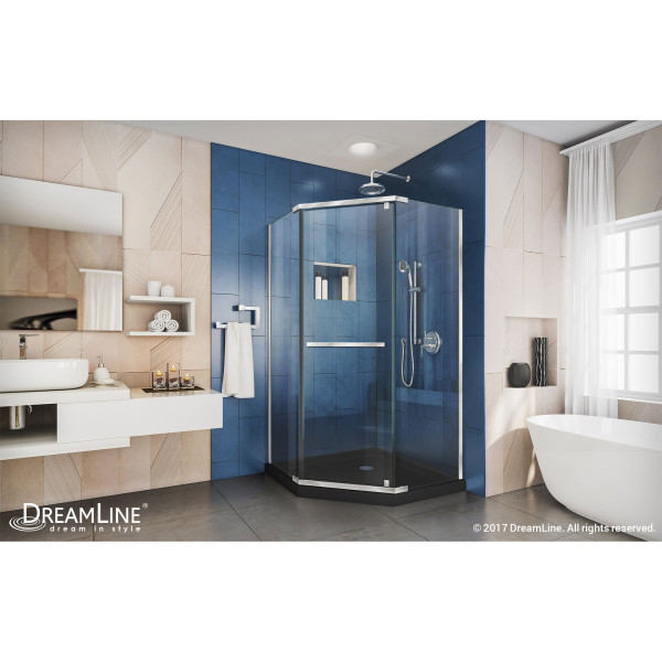 DreamLine DL-6030-88-01 Prism Pivot Shower Enclosure In Chrome with Base