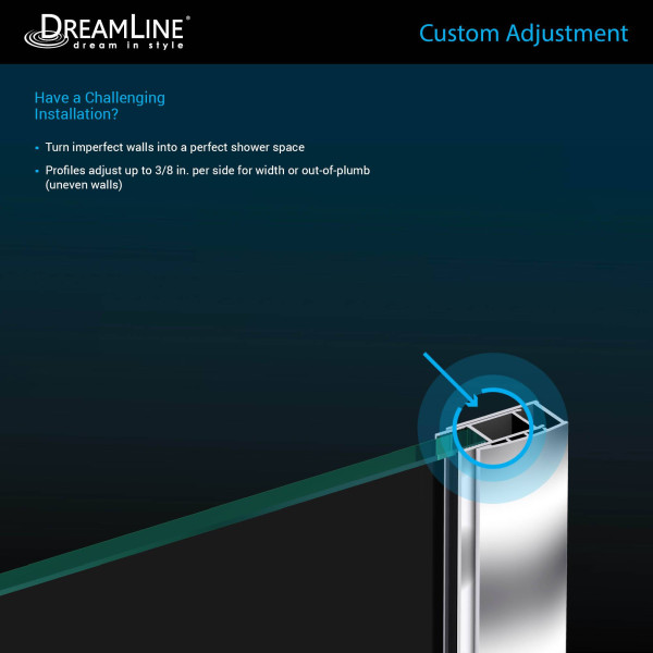 DreamLine DL-6031-88-01 Chrome Neo-Angle  Shower Enclosure with Black Base