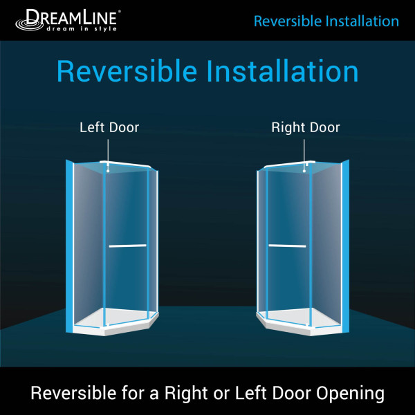 DreamLine DL-6032-88-01 Chrome Frameless Shower Enclosure with Black Base