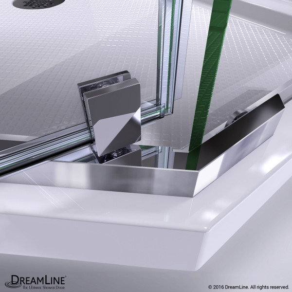 DreamLine DL-6032-88-01 Chrome Frameless Shower Enclosure with Black Base