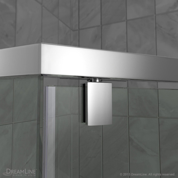 DreamLine DL-6032-88-01 Chrome Frameless Shower Enclosure with Black Base