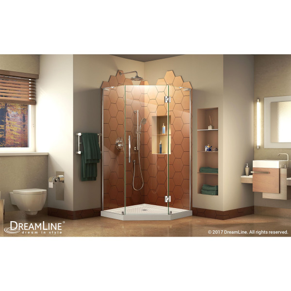DreamLine DL-6062 Frameless Neo-Angle Clear Shower Enclosure with Base