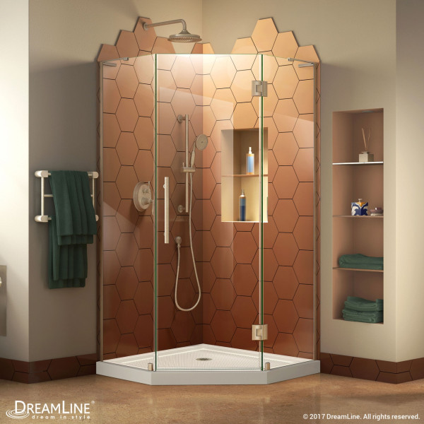 DreamLine DL-6063 Frameless Neo-Angle Hinged Shower Enclosure with Base