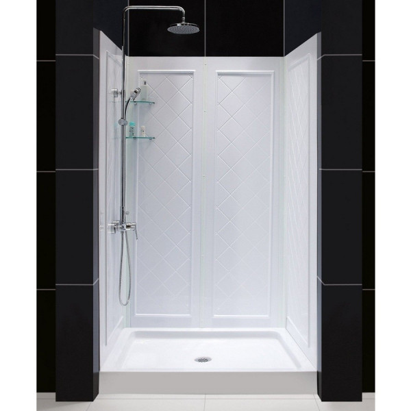 Dreamline DL-6107C Infinity-Z Shower Door, 36" by 48" Base and Backwall Kit