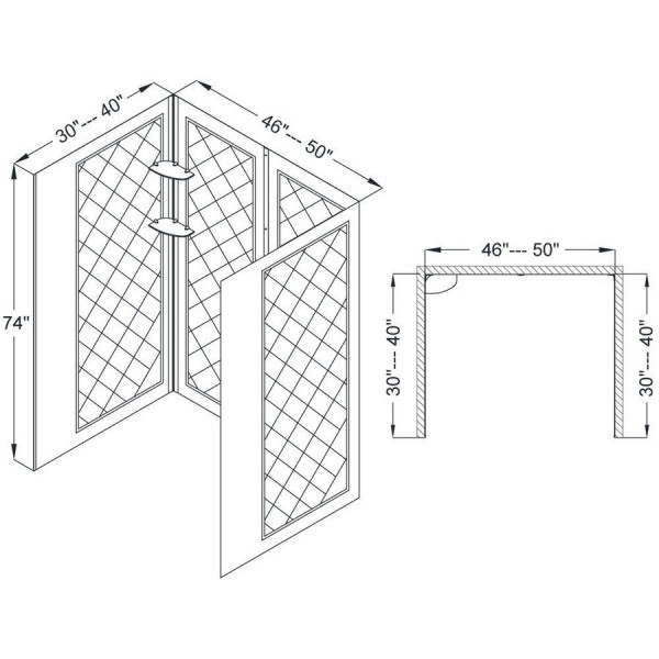 Dreamline DL-6107C Infinity-Z Shower Door, 36" by 48" Base and Backwall Kit