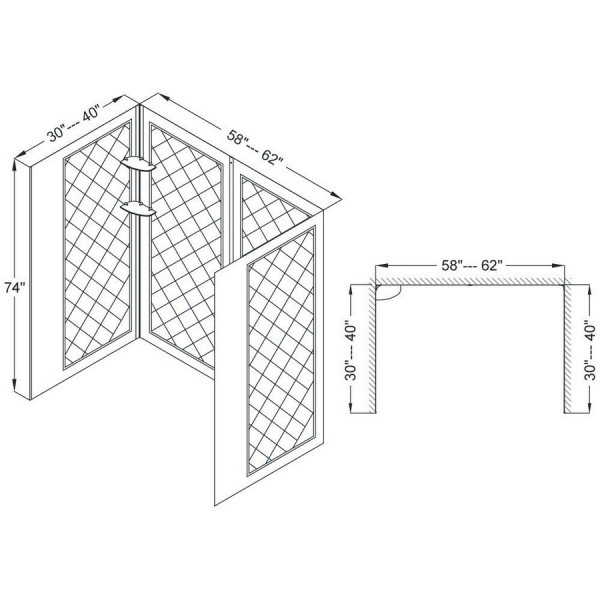 Dreamline DL-6116C-CL Clear Shower Door, 30" by 60" Base and Backwall Kit
