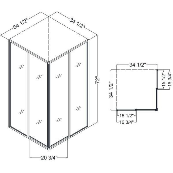 DreamLine DL-6150-01 Shower Enclosure, 36" by 36" Shower Base & Backwall Kit