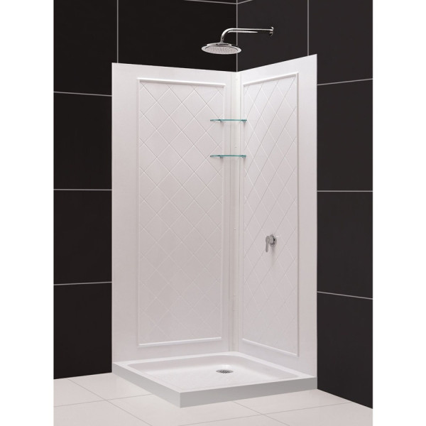 DreamLine DL-6150-01 Shower Enclosure, 36" by 36" Shower Base & Backwall Kit