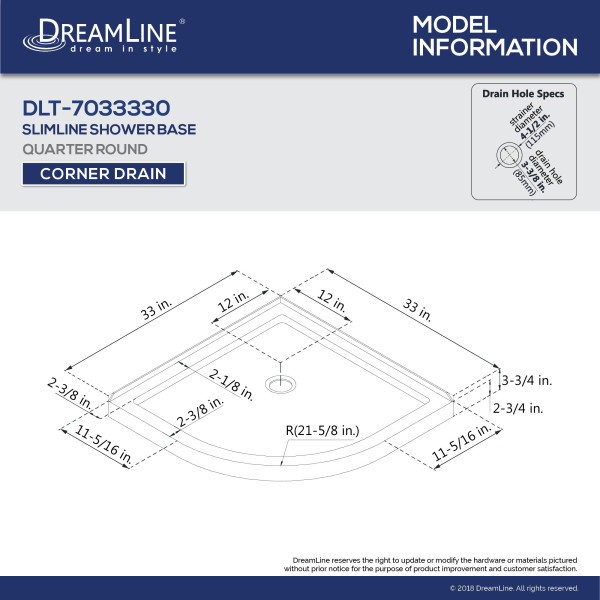 DreamLine DL-6152-04FR Brushed Nickel Shower Enclosure W/ Base & Backwalls