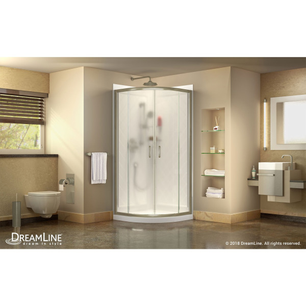DreamLine DL-6152-04FR Brushed Nickel Shower Enclosure W/ Base & Backwalls