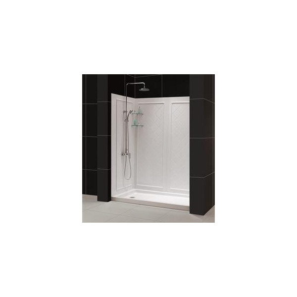 DreamLine DL-6191R-01 SlimLine 34 x 60" Shower Base & QWALL-5 Backwall Kit Right
