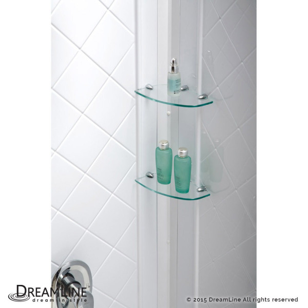 DreamLine DL-6217C-01CL Flex Chrome Frameless Shower Door Backwall and Base Kit