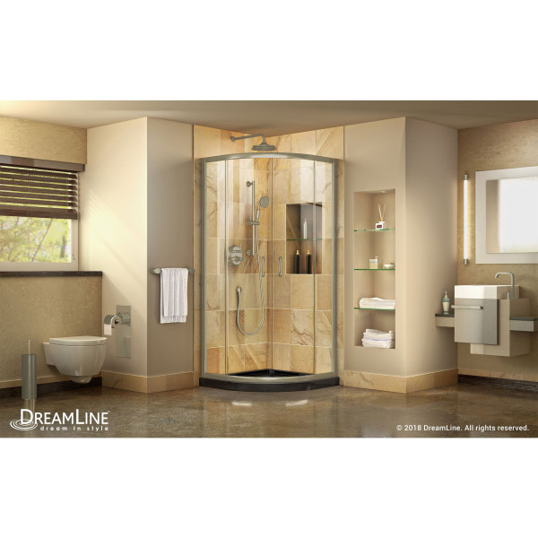 DreamLine DL-6701-89 Clear Glass Sliding Shower Enclosure with Base