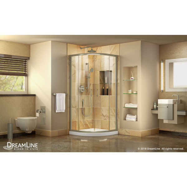DreamLine DL-6702-04CL Shower Enclosure In Brushed Nickel with White Base