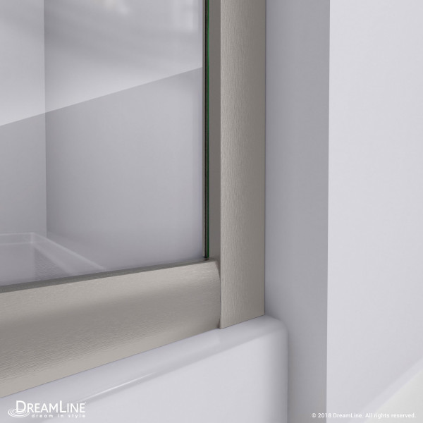 DreamLine DL-6702-04FR Frosted Shower Enclosure In Brushed Nickel with Base