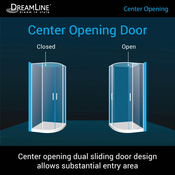 DreamLine DL-6703-04CL Brushed Nickel Sliding Shower Enclosure with Base
