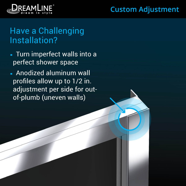 DreamLine DL-6709-01 Chrome Cornerview Sliding Shower Enclosure with Base