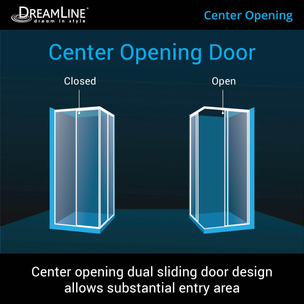 DreamLine DL-6709-01 Chrome Cornerview Sliding Shower Enclosure with Base
