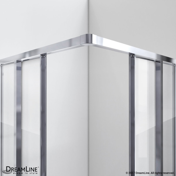 DreamLine DL-6709-01 Chrome Cornerview Sliding Shower Enclosure with Base