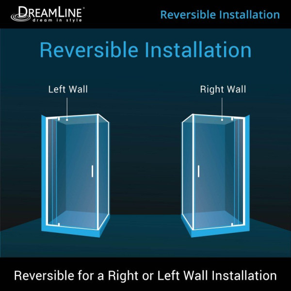 DreamLine DL-6714-04CL Brushed Nickel Frameless Shower Enclosure White Base