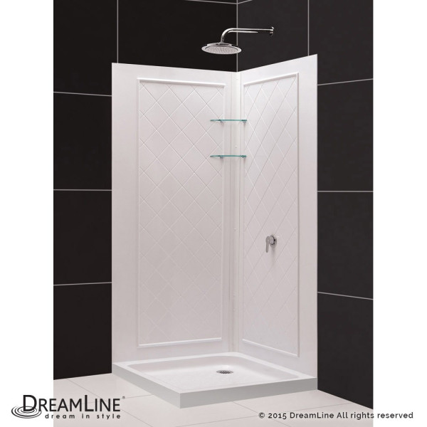 DreamLine DL-6716-01CL Chrome Frameless Shower Enclosure W Backwall & Base Kit