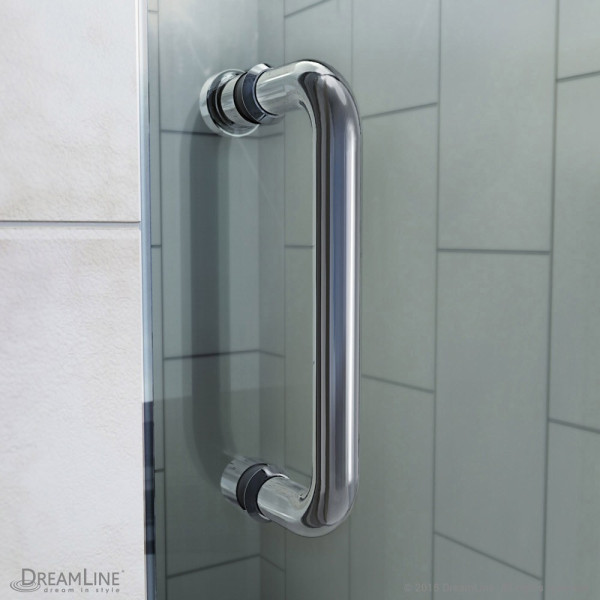 DreamLine DL-6716-04CL Brushed Nickel Shower Enclosure with White Base