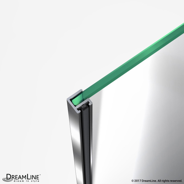 DreamLine DL-6716-04CL Brushed Nickel Shower Enclosure with White Base