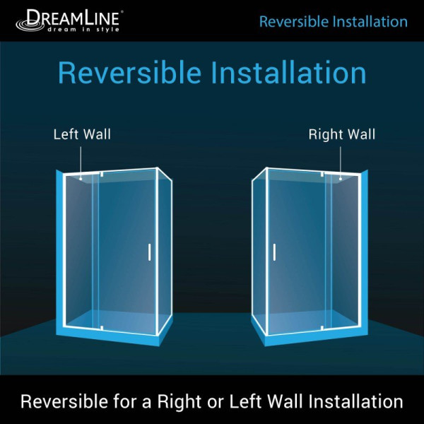 DreamLine DL-6719L-88-01 Shower Enclosure In Chrome with Black Base Kit