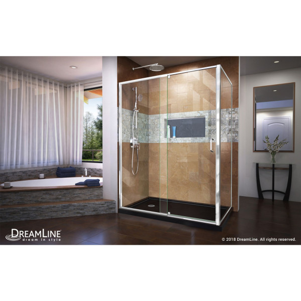 DreamLine DL-6720L-88-01 Semi-Frameless Pivot Shower Enclosure In Chrome