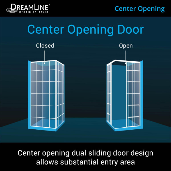 DreamLine DL-6790-09 Sliding Shower Enclosure In Satin Black with Base