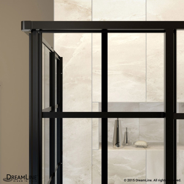 DreamLine DL-6790-09 Sliding Shower Enclosure In Satin Black with Base