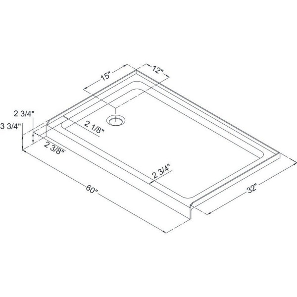 Dreamline DL-6971L-FR Frosted Shower Door and 32" by 60" Base Left Drain