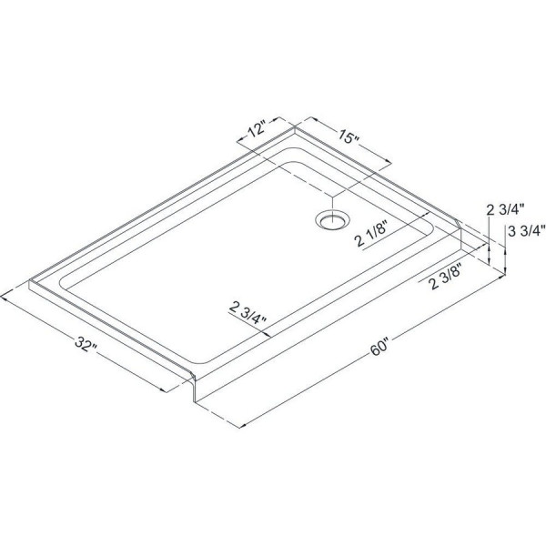 Dreamline DL-6971R-FR Frosted Shower Door and 32" by 60" Base Right Drain